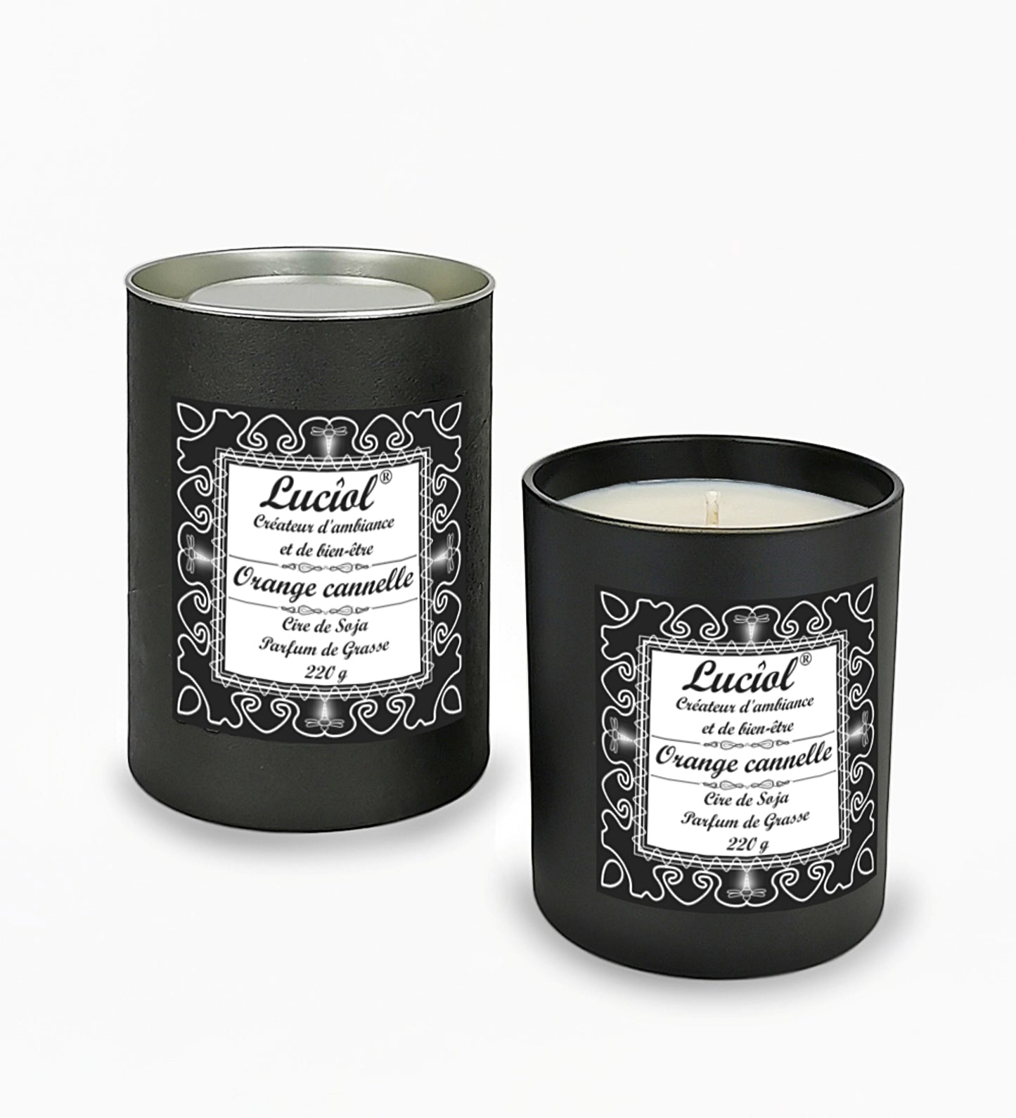 Bougie naturelle parfumée 220g Orange cannelle