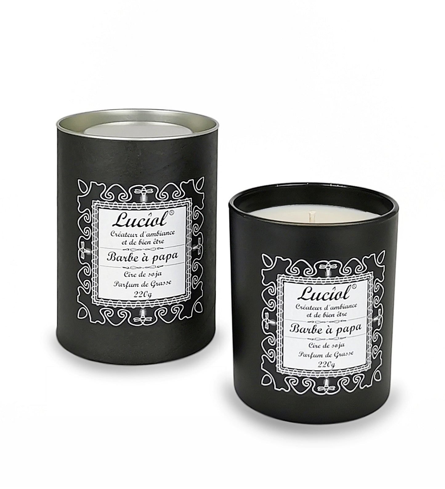 Bougie naturelle parfumée 220g Barbe à papa