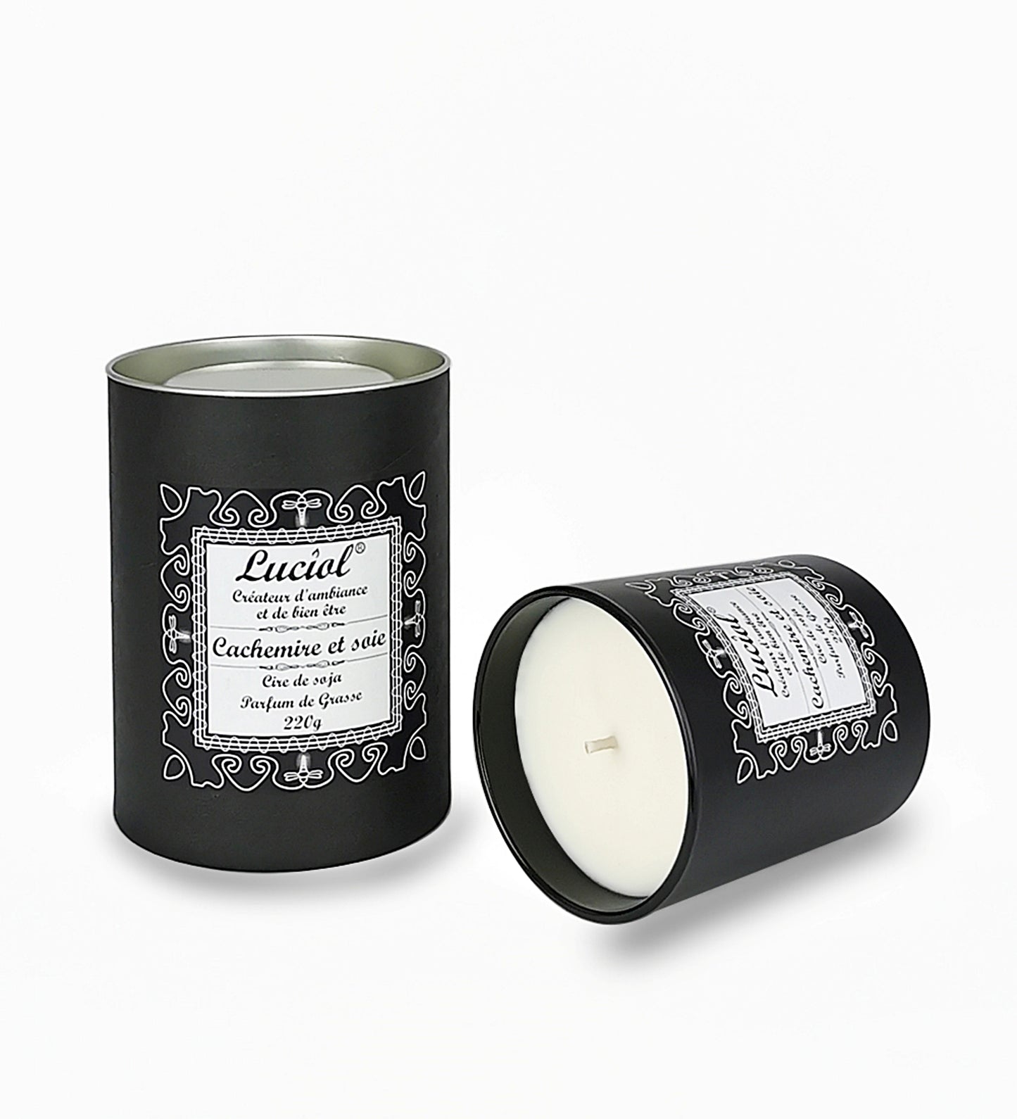Bougie naturelle parfumée 220g Cachemire et soie