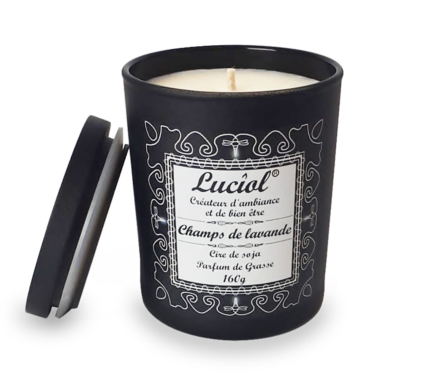 Bougie naturelle parfumée 160g Champs de lavande