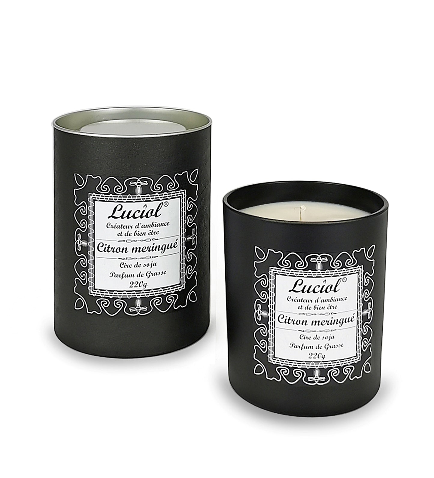 Bougie naturelle parfumée 220g Citron meringué