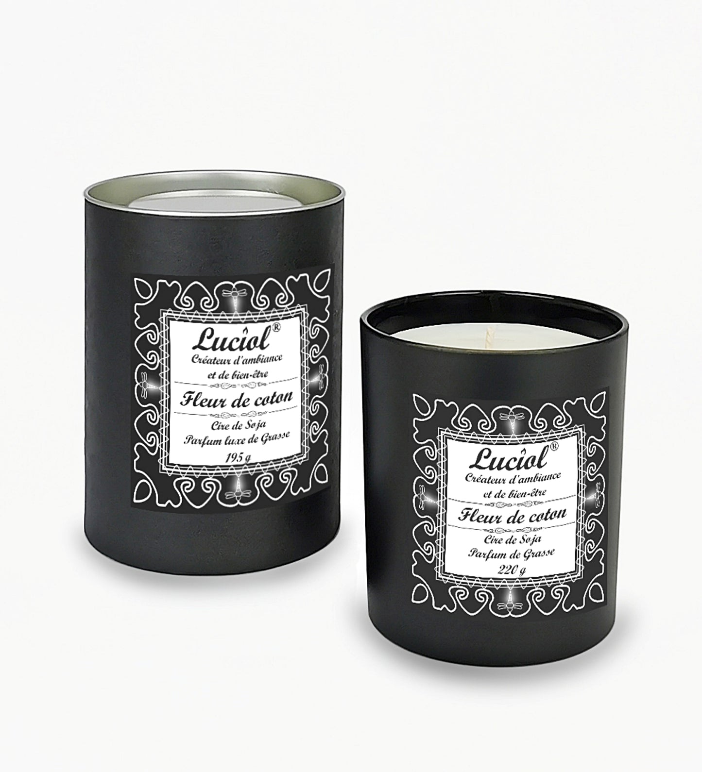 Bougie naturelle parfumée 220g Fleur de coton